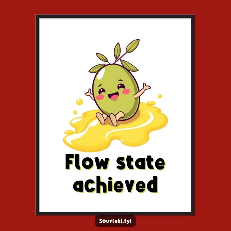 Funny Olive Oil Slide Digital Art - Instant Mediterranean Decor, Unique Funny Gift!