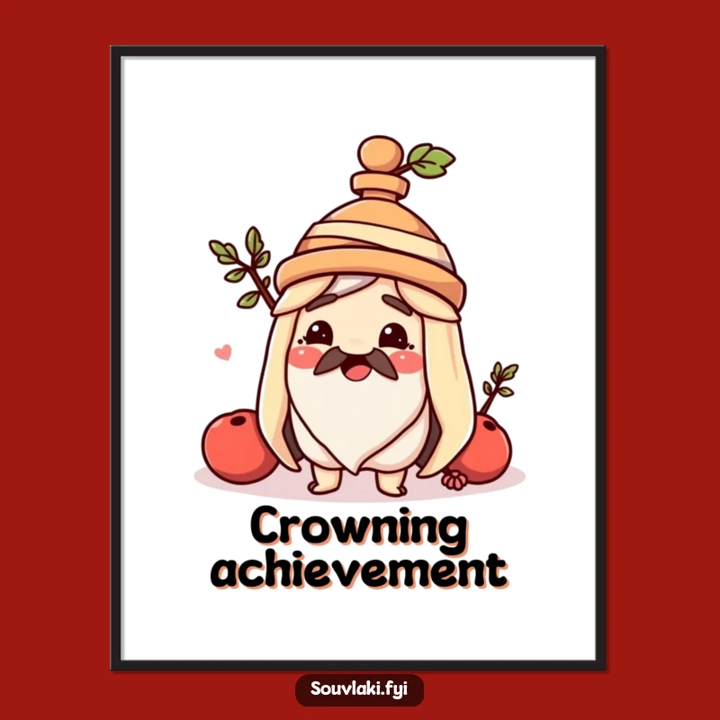 Funny Souvlaki Amphora Hat Digital Print: Instant Greek Charm for Walls