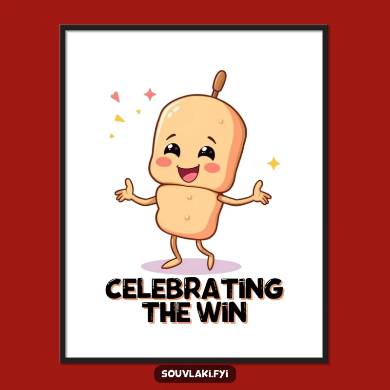 Funny Souvlaki Dance Digital Art: Instant Joy with Skewer