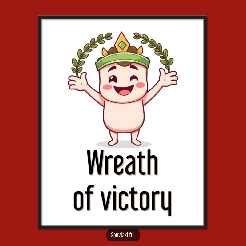 Funny Souvlaki Laurel Wreath Digital Art - Victorious Skewer Design