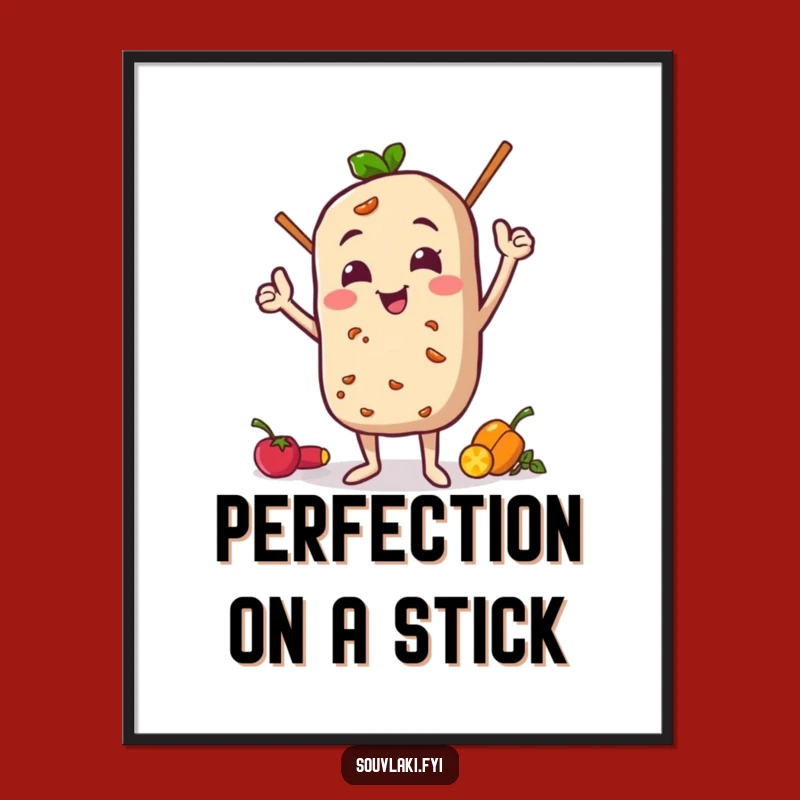 Funny Souvlaki Pose Digital Art: Proud Character Print - Humorous Gift