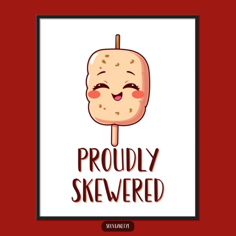 Funny Souvlaki Pride Digital Art - Beaming Skewer Character Design