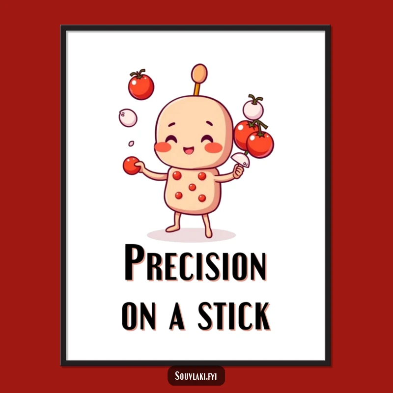 Funny Souvlaki Skewer Digital Print: Instant Culinary Whimsy