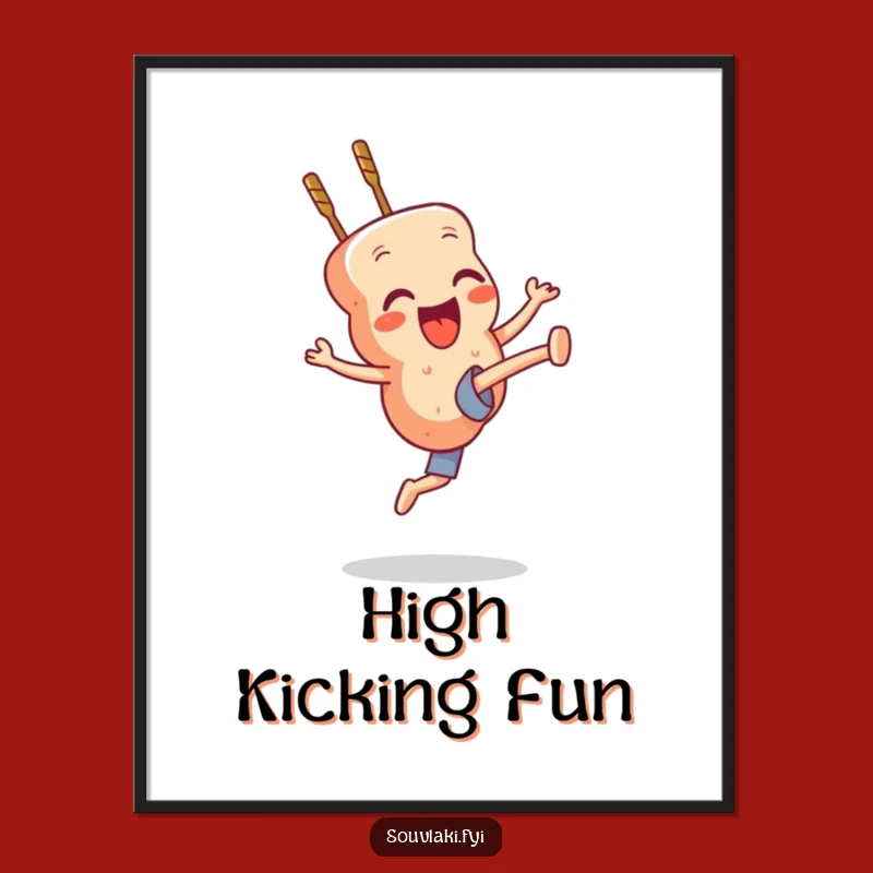 Funny Souvlaki Kick Digital Art: Instant Action with Skewer