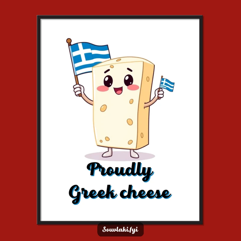 Funny Feta Cheese Digital Art: Display Your Greek Pride