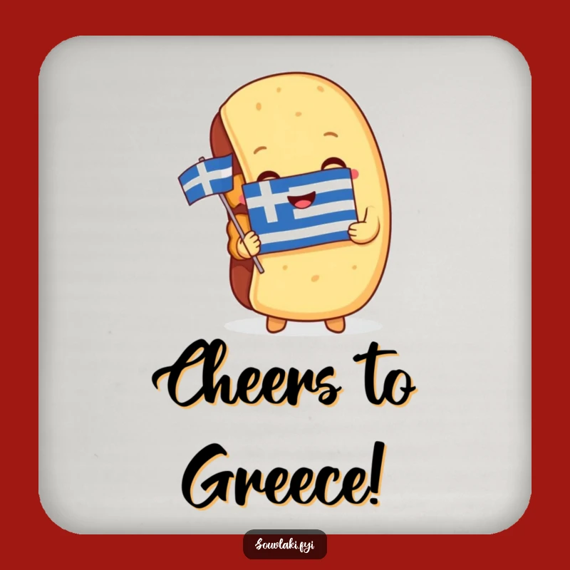 Funny Souvlaki Coaster - Add Greek Charm to Your Table