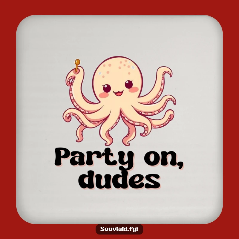 Funny Octopus Skewer Coaster Set: Jiggling Character Drink Gift