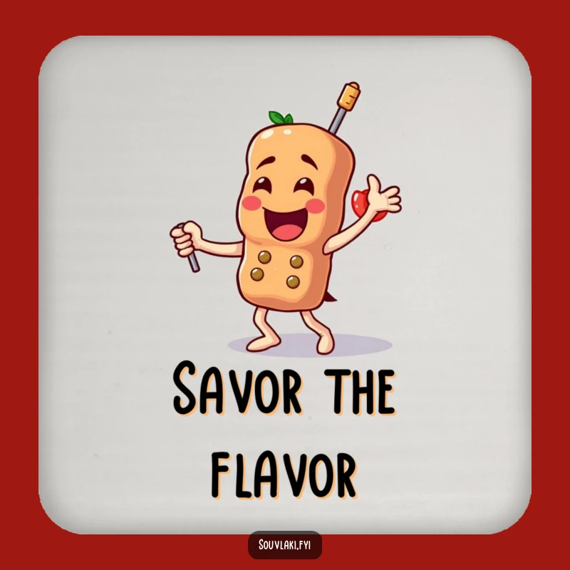 Funny Souvlaki Dance Drink Coaster - Protect Surfaces with Flavor, Great Funny Gift!