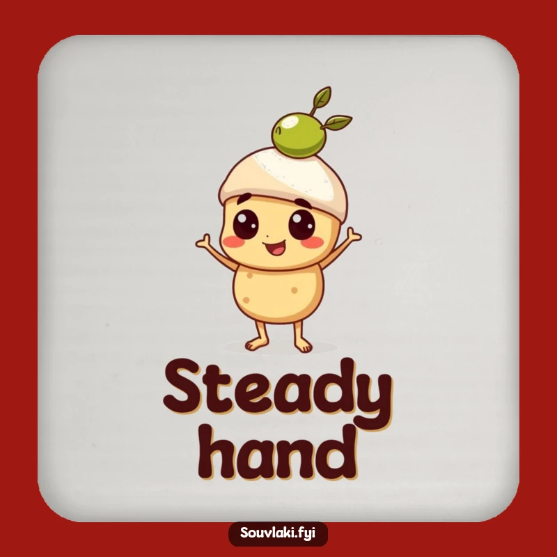 Funny Souvlaki Olive Balance Coaster - Proud Skewer Protector