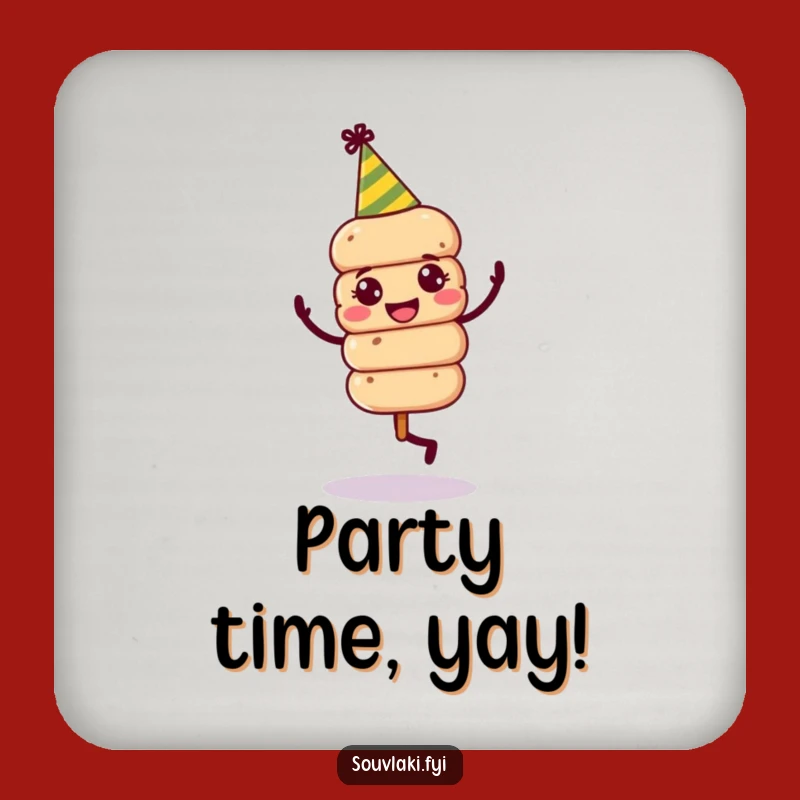 Funny Souvlaki Skewer Dance Coaster - Jovial Party Protection, Unique Funny Gift