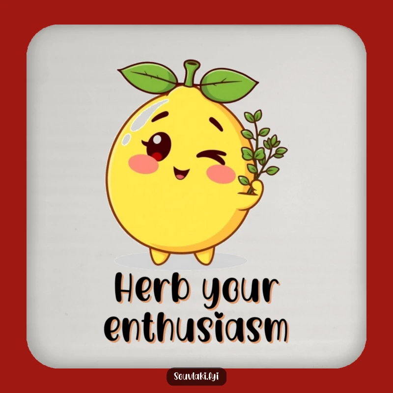 Funny Winking Lemon Coaster - Protect Surfaces with Citrus Humor