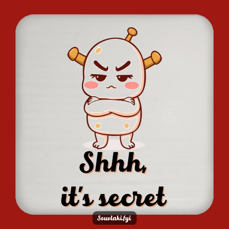 Funny Mischievous Souvlaki Drink Coaster: Protect Surfaces with Sass