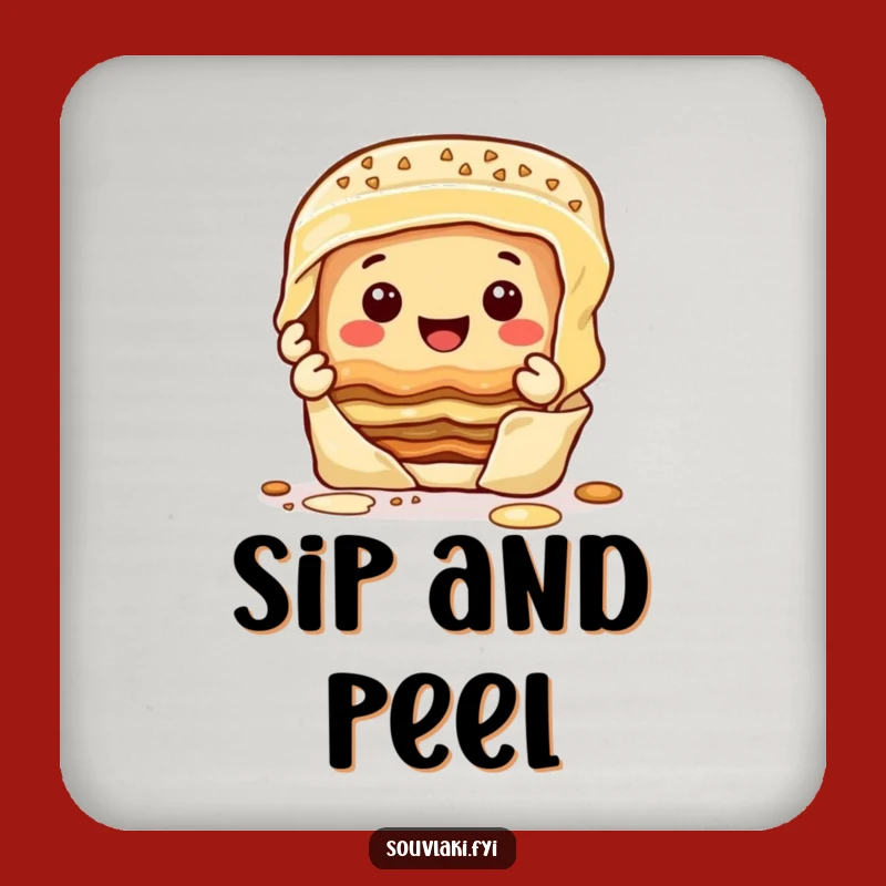 Funny Baklava Coaster - Protect Surfaces with Sweet Dessert Humor