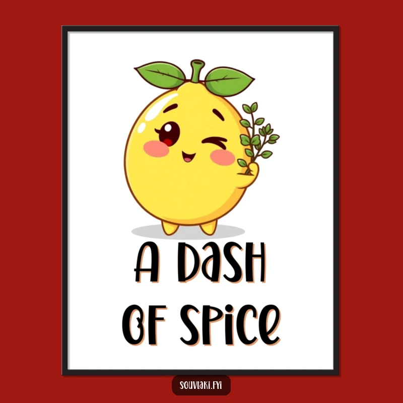 Funny Winking Lemon Poster - Hilarious Citrus Art for Kitchen Decor