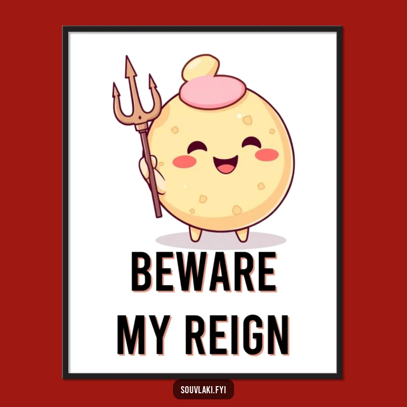 Funny Fried Pastry God Poster - Triumphant Smile Wall Art