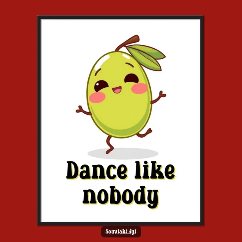 Funny Giggling Olive Dance Poster - Whimsical Wall Art Gift