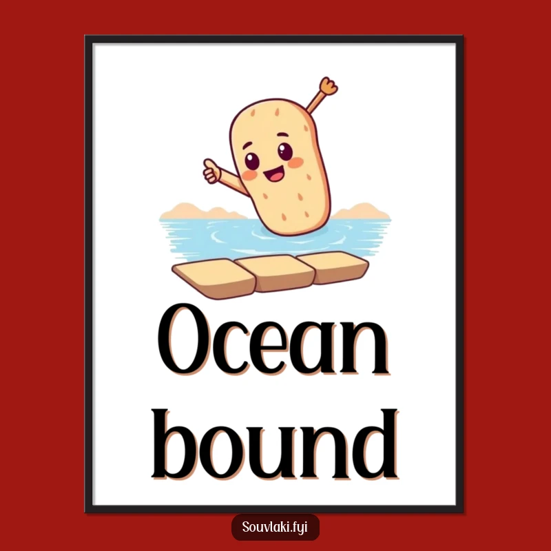 Funny Dramatic Souvlaki Poster: Bring Coastal Dreams to Your Walls