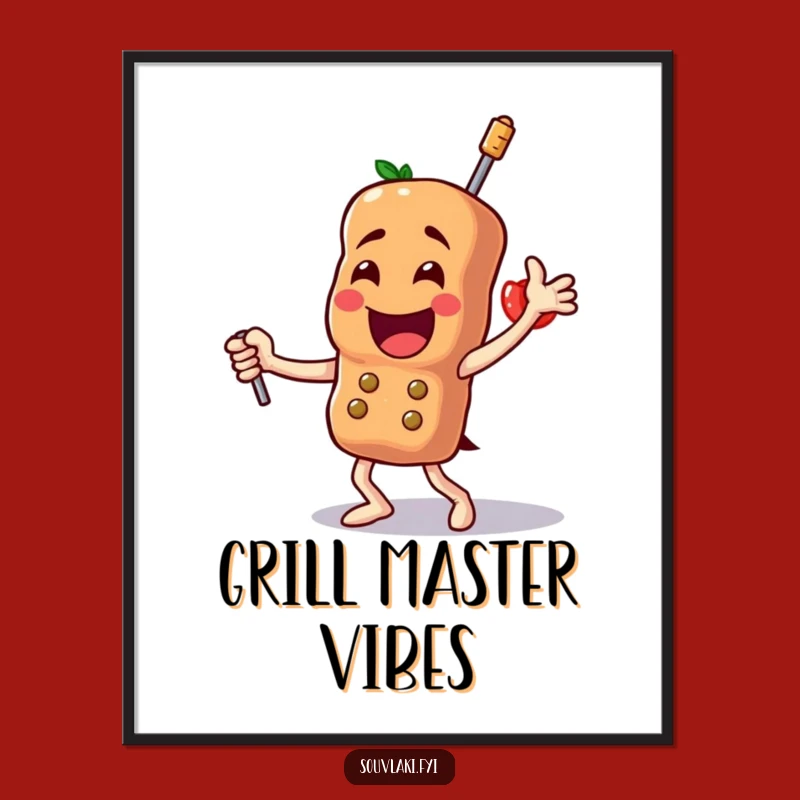 Funny Souvlaki Dance Poster - Vibrant Skewer Art, Unique Funny Gift!