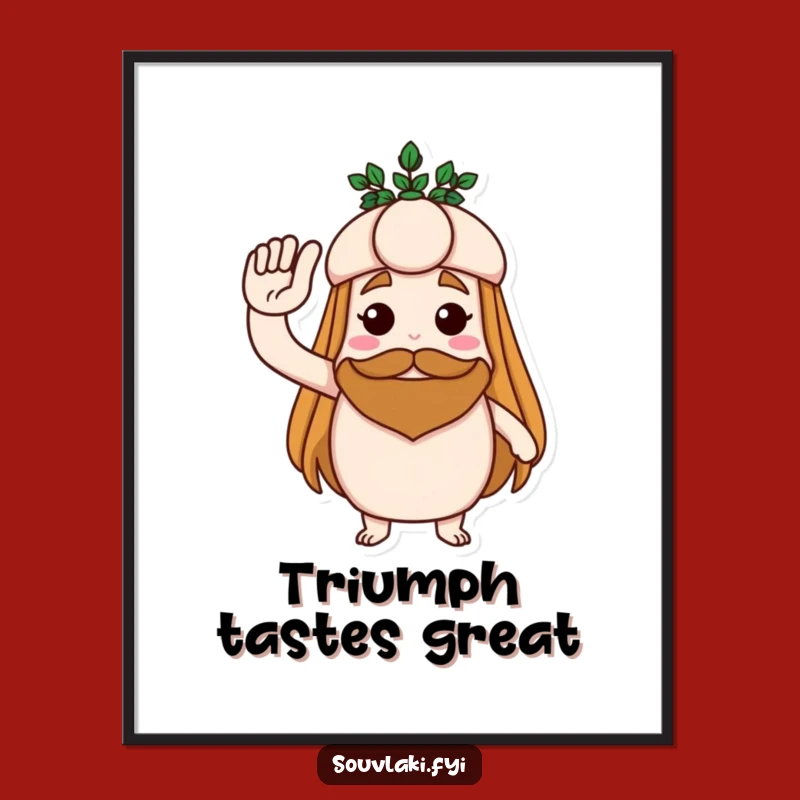 Funny Souvlaki Salute Poster - Heroic Greek Art for Your Walls