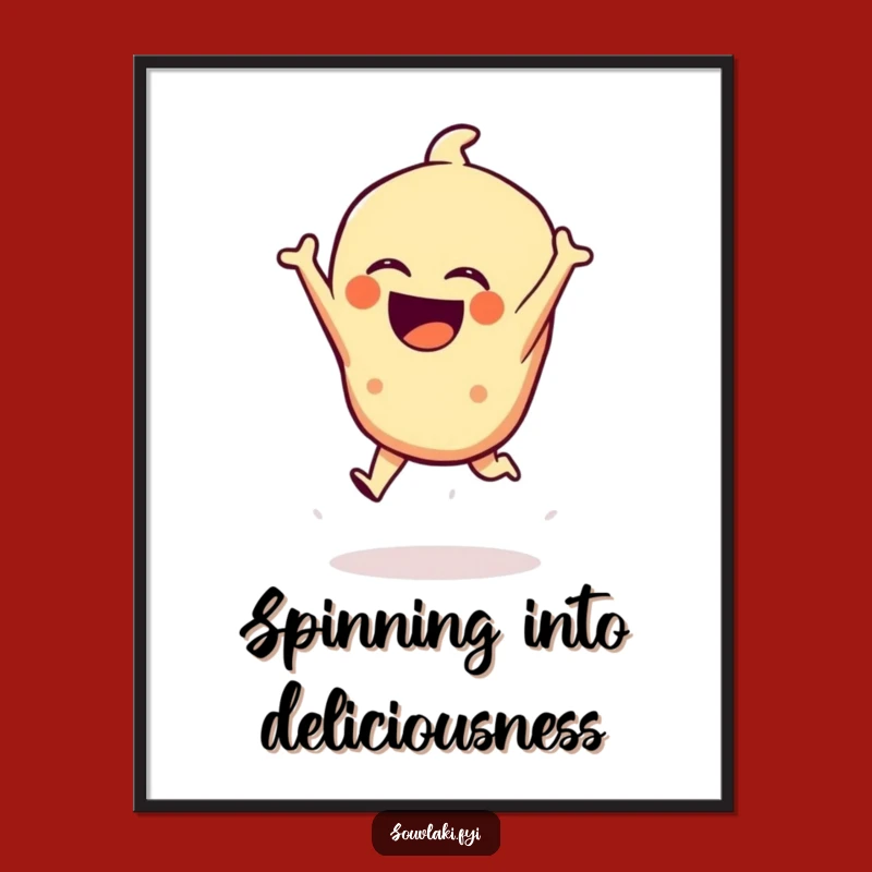 Funny Spanakopita Poster: Laughing Leap of Greek Pastry Art!