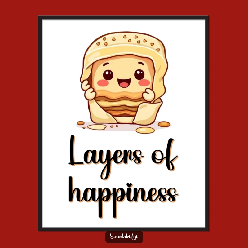 Funny Baklava Poster - Sweet Dessert Art for Kitchen Decor