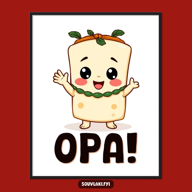 Funny Feta Cheese Toga Poster - Happy Greek Cheer Wall Art