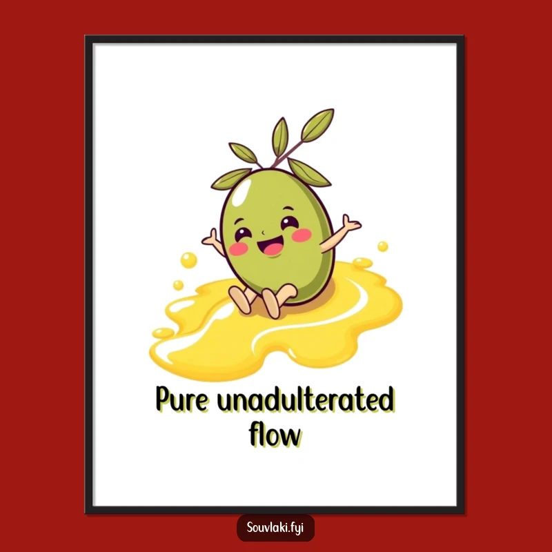Funny Olive Oil Slide Poster - Vibrant Character Art, Unique Funny Gift!