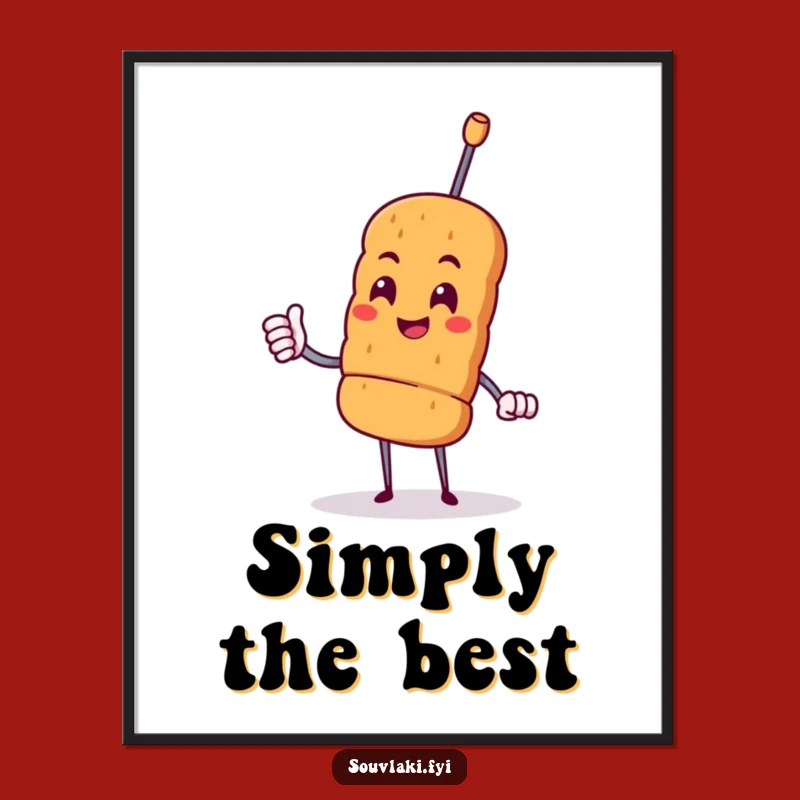 Funny Souvlaki Poster - Cheerful Greek Food Art for Your Walls