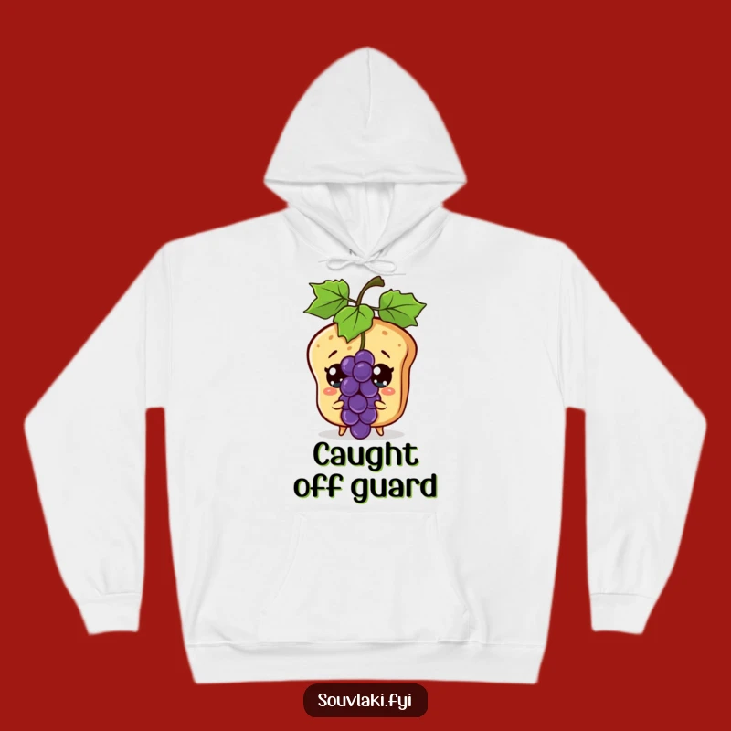 Funny Pita Bread Hoodie - Cozy Surprise Reaction to Flying Grape