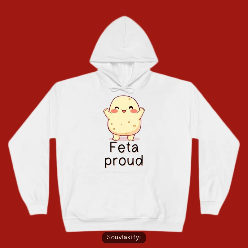 Cozy Funny Feta Cheese Hoodie: Proud Character Comfort