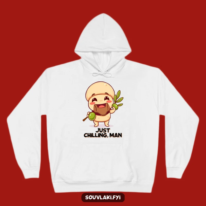 Cozy Funny Souvlaki Olive Branch Hoodie: Warmth Meets Humorous Greek Charm