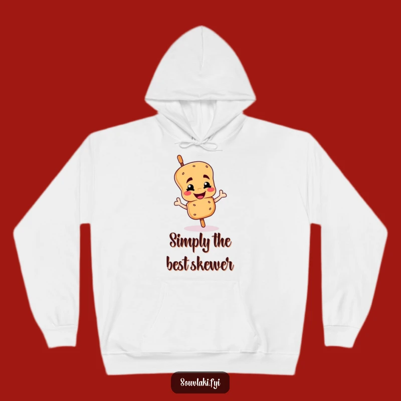 Cozy Funny Souvlaki Skewer Hoodie: A Winking Character Winter Warm Gift