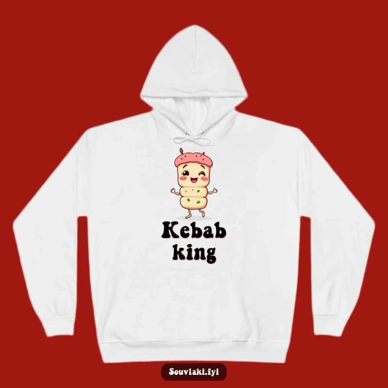 Funny Souvlaki Strut Hoodie: Cozy Skewer Character, Perfect Humorous Gift