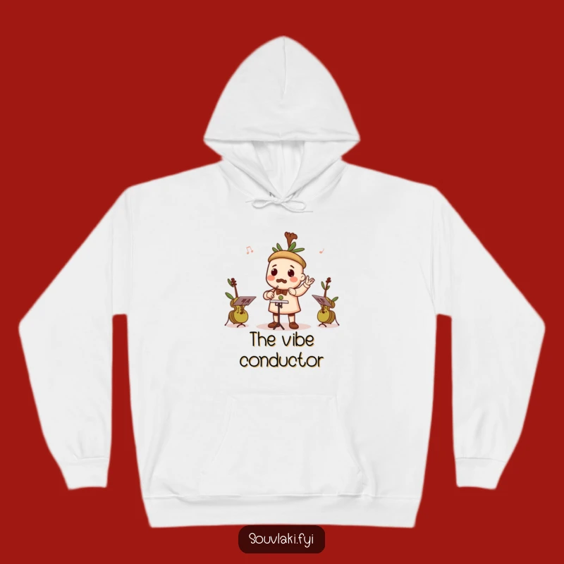 Funny Souvlaki Conductor Hoodie - Cozy Olive Orchestra Sweatshirt