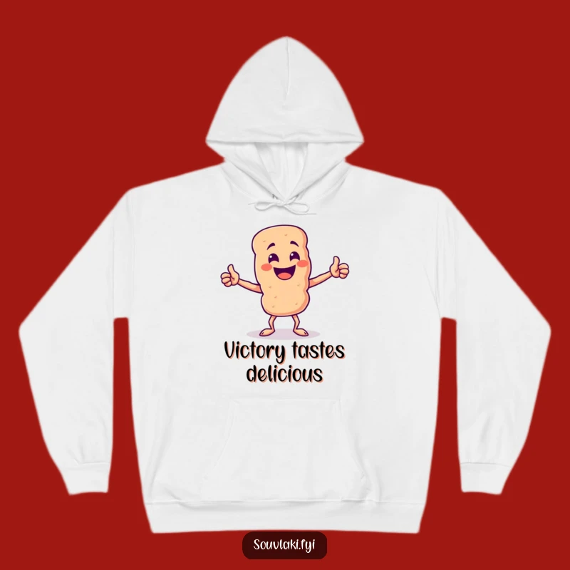Funny Souvlaki Skewer Champion Hoodie - Triumphant Pose Warm Funny Gift