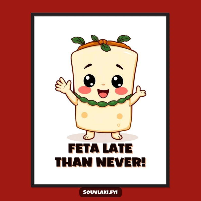 Free Printable Wall Art: Cheerful Feta Toga Party Vibe - Funny Download Decor