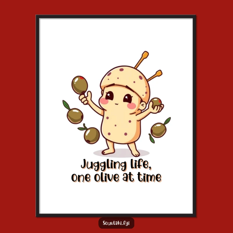 Free Printable Wall Art: Juggling Souvlaki Funny Downloadable Art
