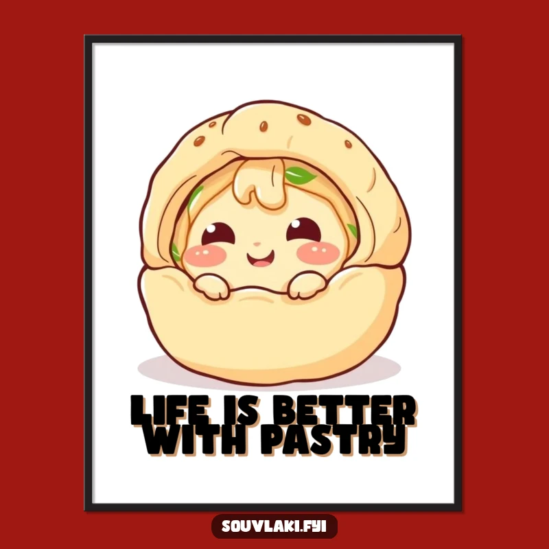 Free Printable Wall Art: Spanakopita Peek-a-Boo, Quirky Downloadable Art