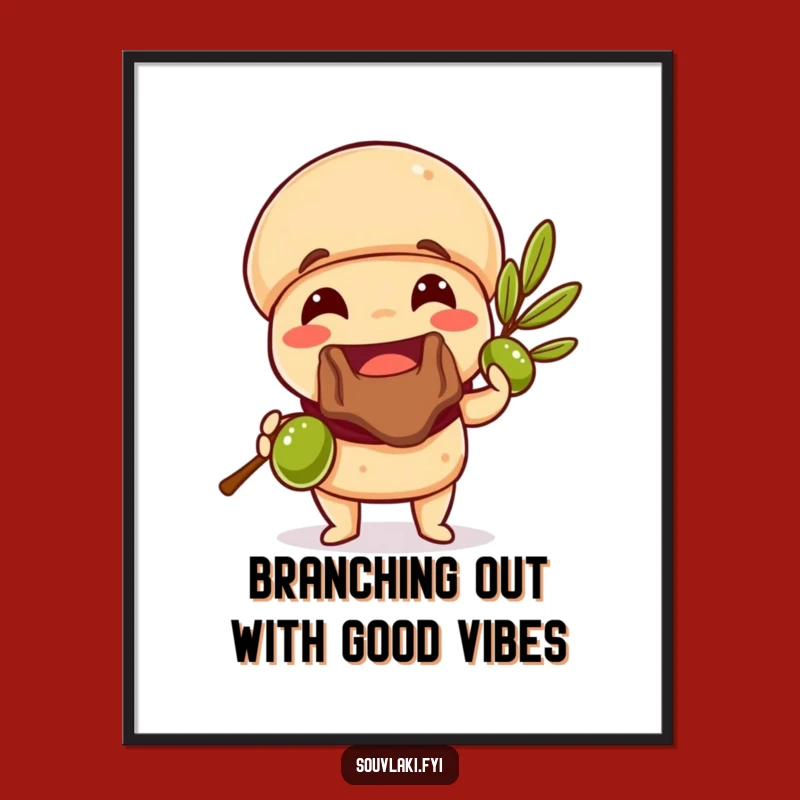 Funny Free Printable Wall Art: Souvlaki Olive Branch Humor Downloadable Decor Gift