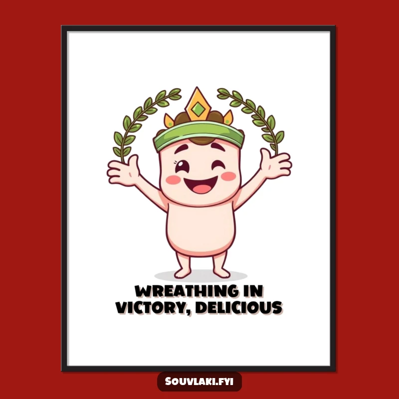 Funny Free Printable Wall Art: Victorious Souvlaki for Humorous Downloadable Decor