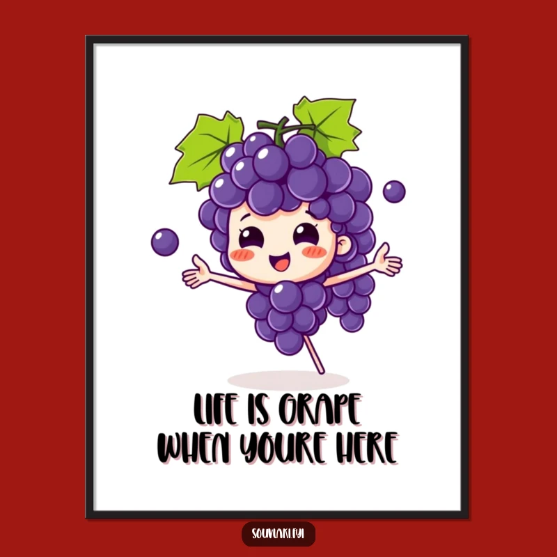 Grape Bunch Art: Free Printable Downloadable Decor for Playful Vibes