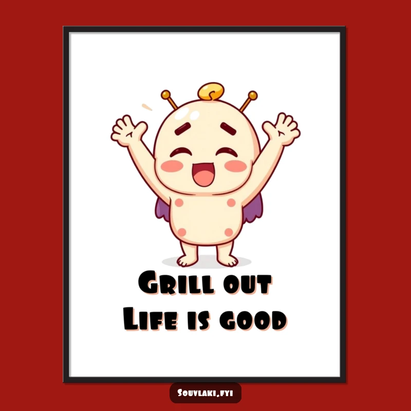 Funny Free Printable Wall Art: Joyful Souvlaki - Hilarious Downloadable Decor