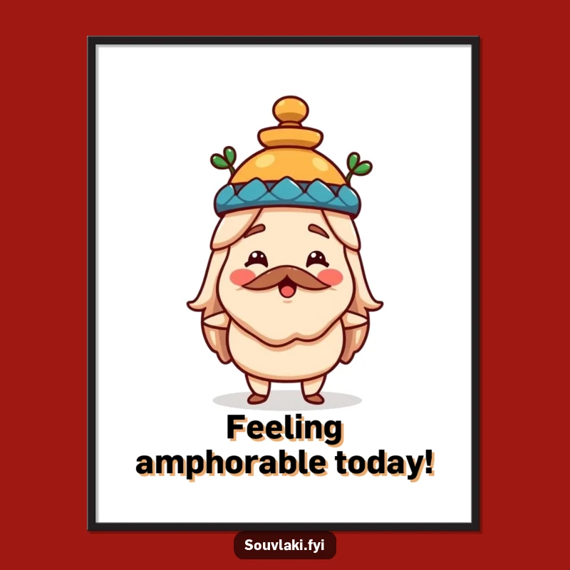 Happy Souvlaki Amphora Hat Art: Free Printable Downloadable Decor