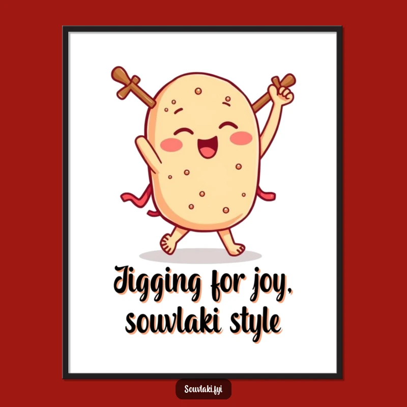 Free Printable Wall Art: Winking Souvlaki Jig for a Humorous Downloadable Decor Gift