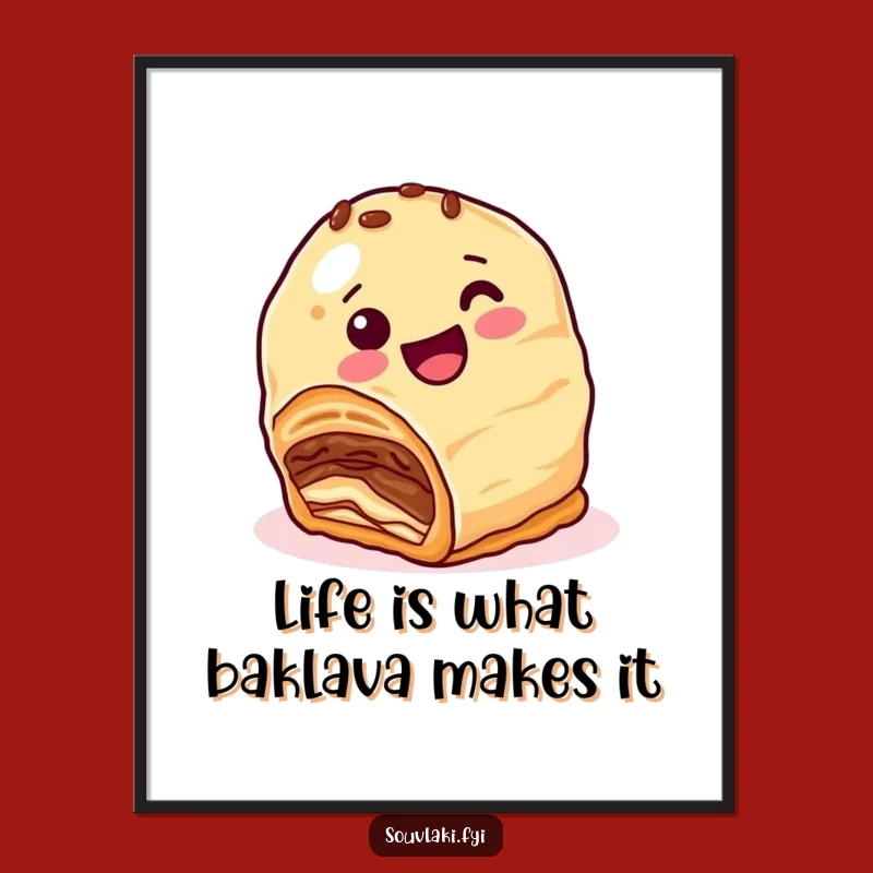 Free Printable Wall Art: Rolling Baklava Fun, Whimsical Downloadable Art