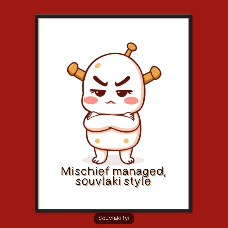 Free Printable Wall Art: Mischievous Souvlaki Funny Downloadable Art