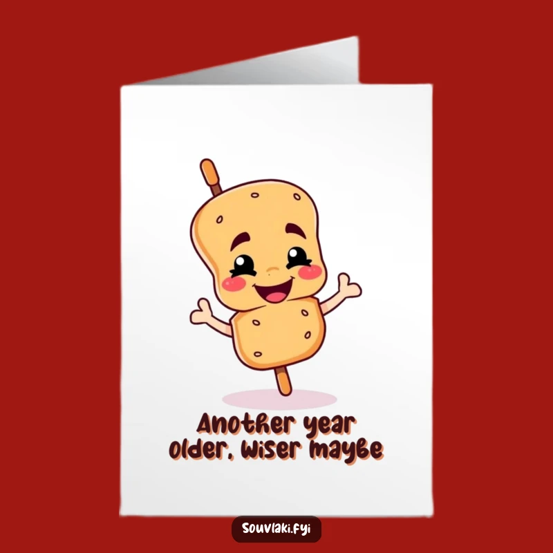Free Printable Birthday Card: Funny Winking Souvlaki Skewer, Perfect Downloadable Gift