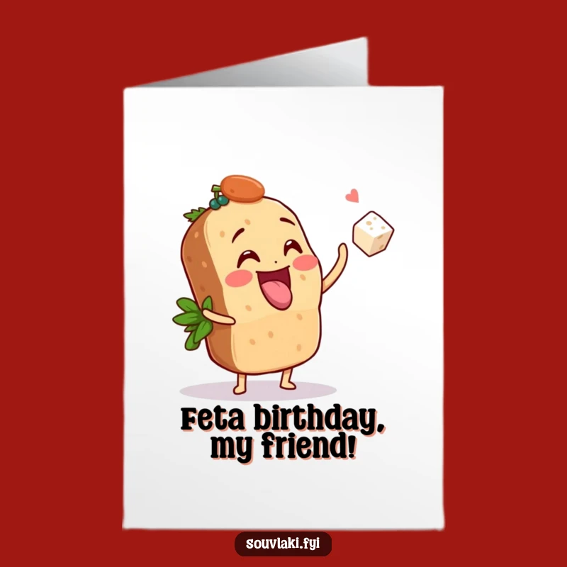 Free Printable Birthday Card: Souvlaki Tosses Feta for Fun DIY Wishes