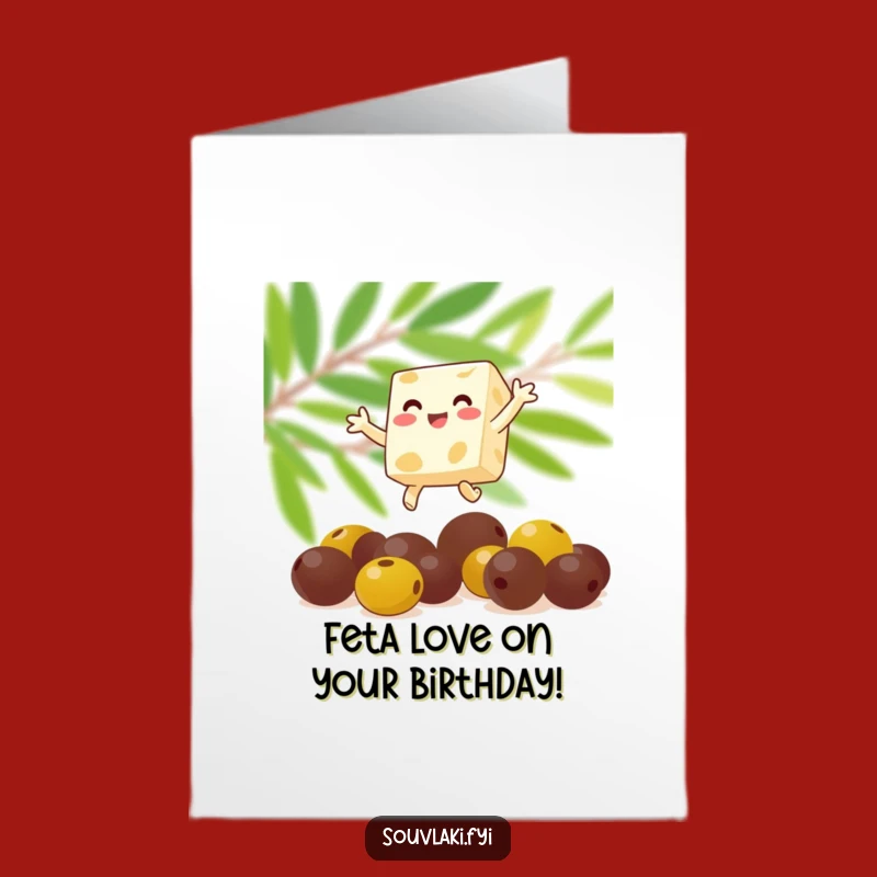 Feta Cheese Leap: Funny Free Printable Birthday Card