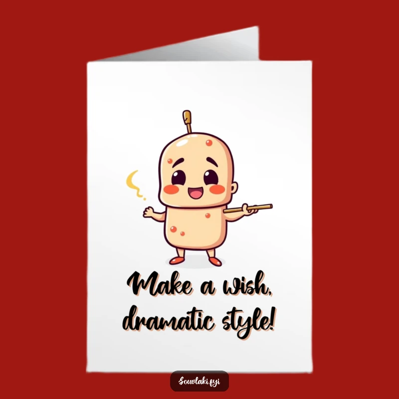 Free Printable Birthday Card: Dramatic Souvlaki Skewer Gestures Funny Gift